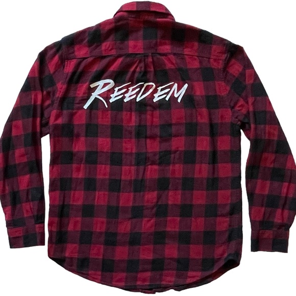 NORTHWEST TERRITORY Mens Medium Flannel Shirt Red Black Plaid Button Down - Picture 1 of 6